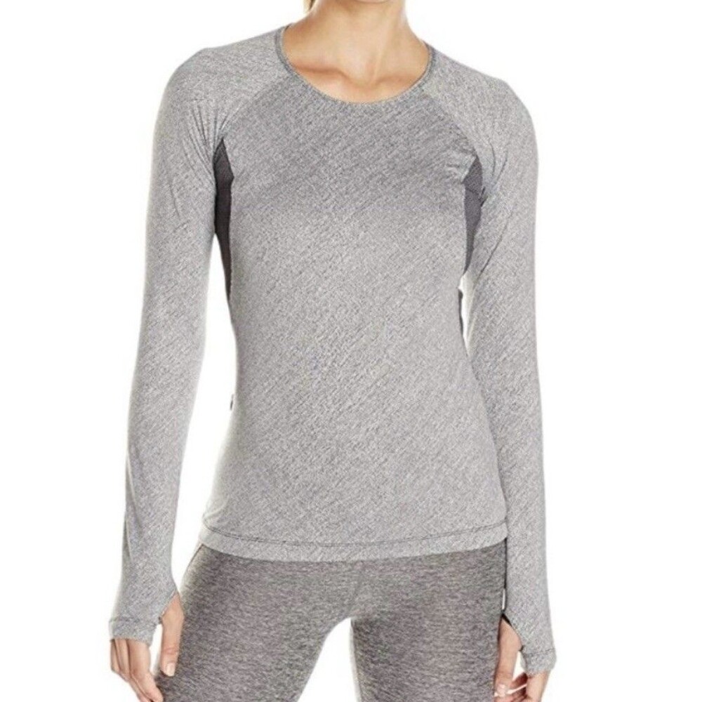 Lole Lynnew Running Outdoors Reflective UPF 50 Grey Shirt Women's Size Medium